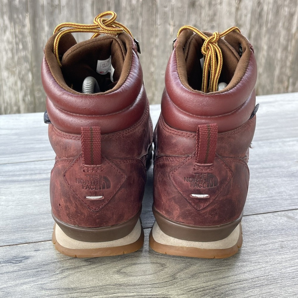 The North Face Back-To-Berkeley Hiking Boots Men 7.5 Red Redux Leather WP Lace - Picture 4 of 12